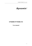 Dynamix 510 User manual