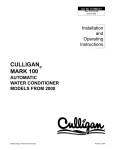 Culligan Mark 100 Operating instructions