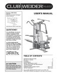 Weider WESY49202 User`s manual