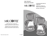 Mr. Coffee 109041 User manual