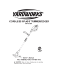 Yardworks Grass trimmer/edger Owner`s manual