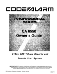 Audiovox Professional Series CA 6150 Installation guide