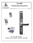 Alarm Lock DL1300 Programming instructions