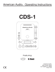 American Audio CDS-1 Operating instructions