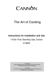 Cannon 110cm Free Standing Gas Cooker C110DPX Specifications