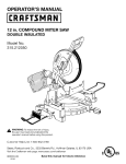 Craftsman 315.212050 Operator`s manual