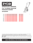 Ryobi RPW2500WB Operator`s manual