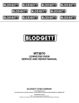 Blodgett MT1820E Repair manual