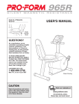 ProForm PFEX33790 User`s manual