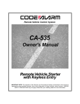 Code Alarm CA-535 Owner`s manual