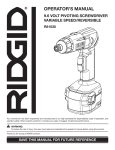 RIDGID R81030 Operator`s manual