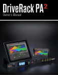 dbx DriveRack PA2 Owner`s manual