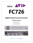 Avid Technology FC726 Installation manual