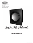 BLUE SKY SUB 15 UNIVERSAL Owner`s manual