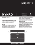 MB QUART MYKRO RM1000.1 Installation manual