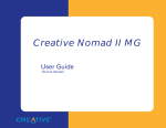 Creative Nomad II MG User guide