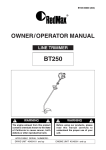 Zenoah BT250 Specifications