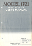 Commodore 1701 User`s manual