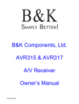 B&K AVR317 Owner`s manual