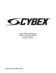CYBEX VR3 Leg Extension Service manual