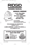 RIDGID WD0945 Owner`s manual
