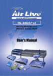 Air Live WL-5460AP User`s manual
