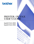 Brother HOME FAX 2 User`s guide