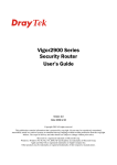 Draytek Vigor2900 Series Security Router User`s guide