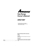 Amana ARG7300 Owner`s manual