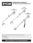 Ryobi RY30923 Operator`s manual