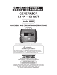 Chicago Electric 93881 Operating instructions