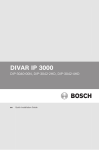 Bosch DIVAR AN 3000 Installation guide