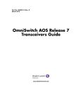 Alcatel OmniSwitch AOS Release 7 User guide