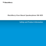 Blackberry VM 605 - Visor Mount Speakerphone Specifications