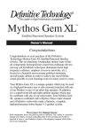 Definitive Technology Mythos Five Owner`s manual