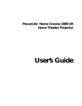 Epson V11H262120 - PowerLite Home Cinema 1080 UB LCD Projector User`s guide