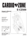 Cardio Zone E-CZ500 Owner`s manual