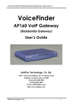 AddPac VoiceFinder AP 160 User`s guide