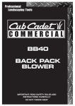 Cub Cadet BB40 Specifications