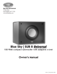 Blue Sky International ProDesk Sub 8 Owner`s manual