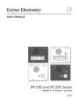 Extron electronics IPI 200 Series Operating instructions