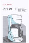 Mr. Coffee URX33 User manual