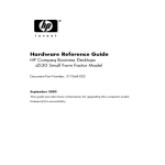 HP Compaq d530 SFF Hardware reference guide