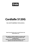 Creda Cordialle S120G Technical data