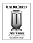 Alive Air Air Purifier Owner`s manual