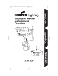 Cooper Lighting MAC100 Instruction manual