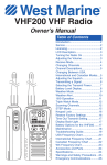 West Marine VHF200 Owner`s manual