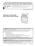 Mr. Heater MHVFBI10LP Owner`s manual