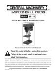 Central Machinery 38119 Operating instructions