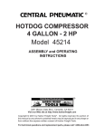 Central Pneumatic 45214 Operating instructions